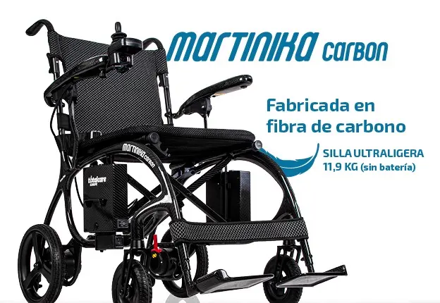 Silla de ruedas eléctrica ultraligera Martinika Carbon de fibra de carbono